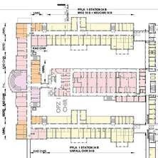 Grundriss 1. Obergeschoss: Im Mitteltrakt befinden sich Räumlichkeiten für den Klinischen Arztdienst sowie den Bereitschaftsdienst, die Personalumkleiden und ein Hörsaal. © 2008 Architekten Haid +Partner Architekten +Ingenieure Nürnberg