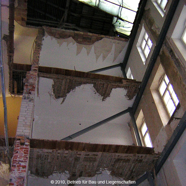 Bereich des neuen Treppenhauses © 2010 Betrieb für Bau und Liegenschaften Mecklenburg-Vorpommern