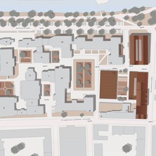 Lageplan zum Entwurfskonzept des Wettbewerbssiegers - der Campus mit den geplanten Neubauten © © Visualisierung Eßmann Gärtner Nieper Architekten Leipzig
