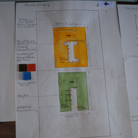Skizze des Künstlers Olaf Thaler - Wegweiser Eingang © 2016 Betrieb für Bau und Liegenschaften Mecklenburg-Vorpommern