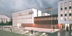 Visualisierung des Eingangsbereiches © 2016 Betrieb für Bau und Liegenschaften Mecklenburg-Vorpommern