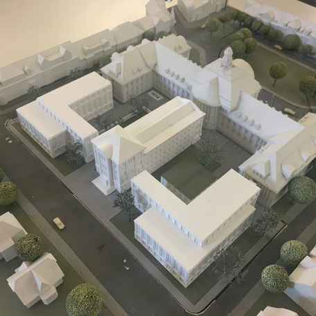 Miniatur, kein Wunderland: So stellen sich pussert kosch architekten aus Dresden den Demmlerplatz vor. © 2016 Betrieb für Bau und Liegenschaften Mecklenburg-Vorpommern