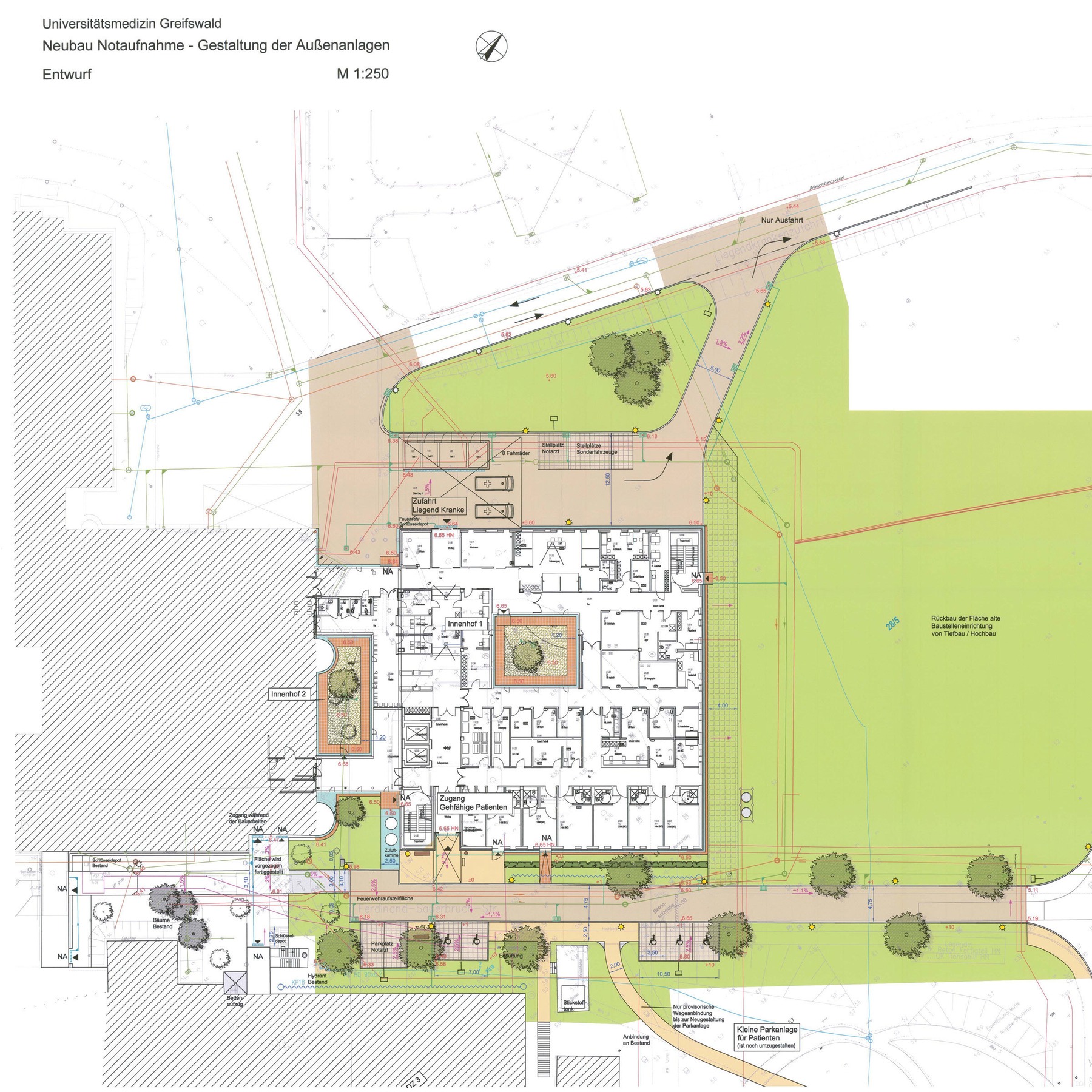 Entwurf zur Gestaltung der Außenanlagen © 2013 Olaf Petters Landschaftsarchitekturbüro, Stralsund