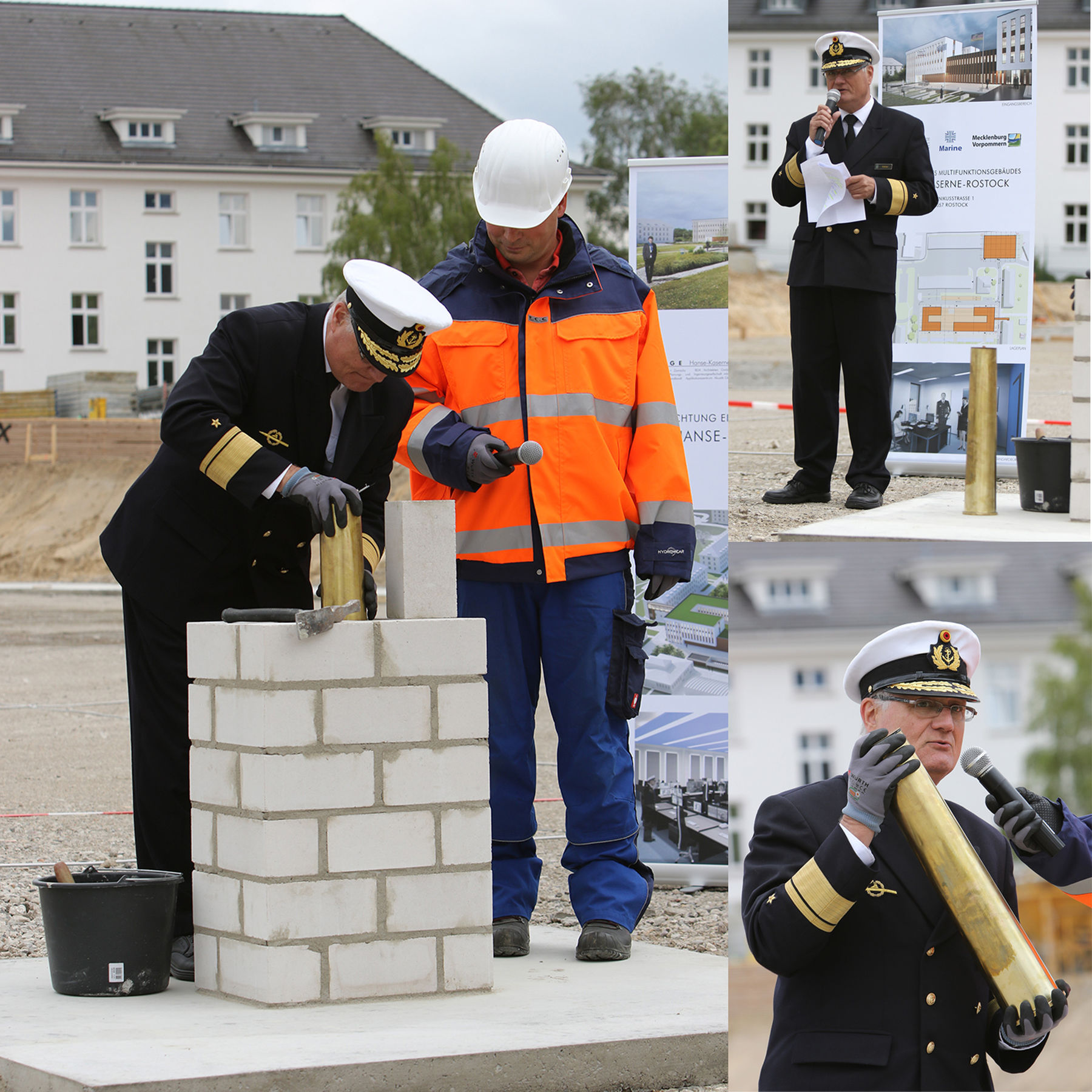 Admiral Thorsten Kähler legt den Grundstein für das Marine-Operation-Center am 13. Juni 2017. © 2017 Björn Wilke, Bundeswehr