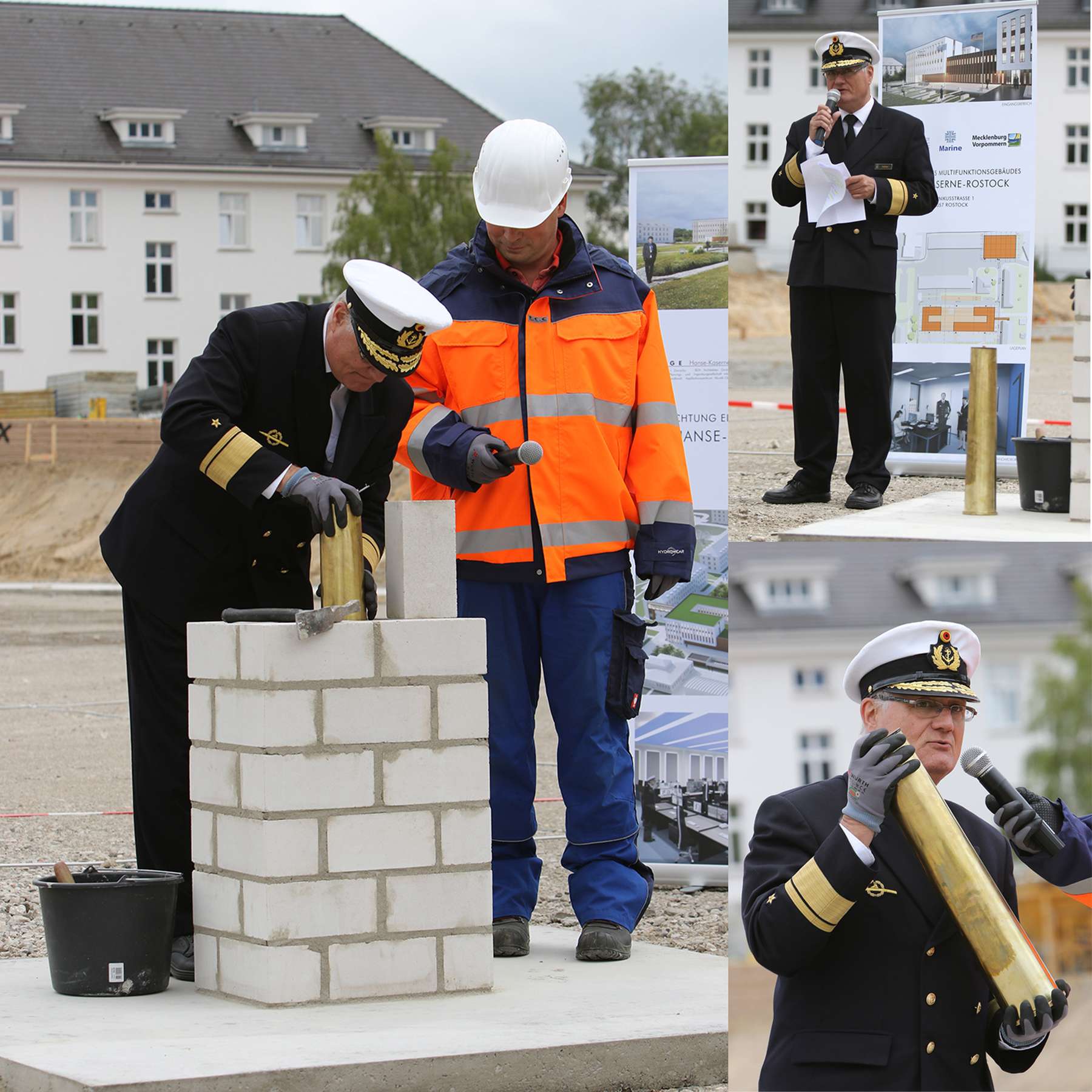 Admiral Thorsten Kähler legt den Grundstein für das Marine-Operation-Center am 13. Juni 2017. © 2017 Björn Wilke, Bundeswehr