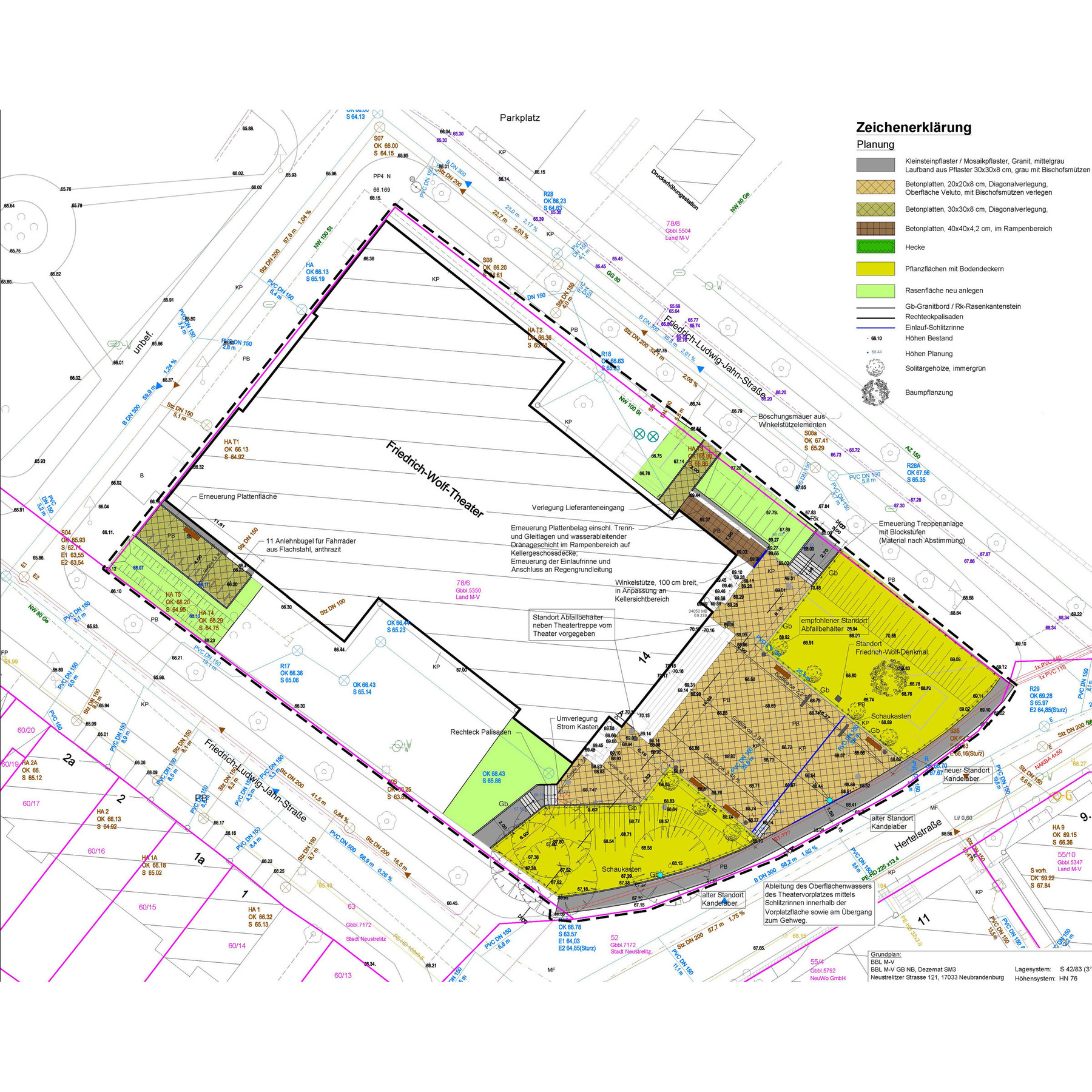 Lageplanauszug: so soll der Vorplatz einmal aussehen © Betrieb für Bau und Liegenschaften Mecklenburg-Vorpommern