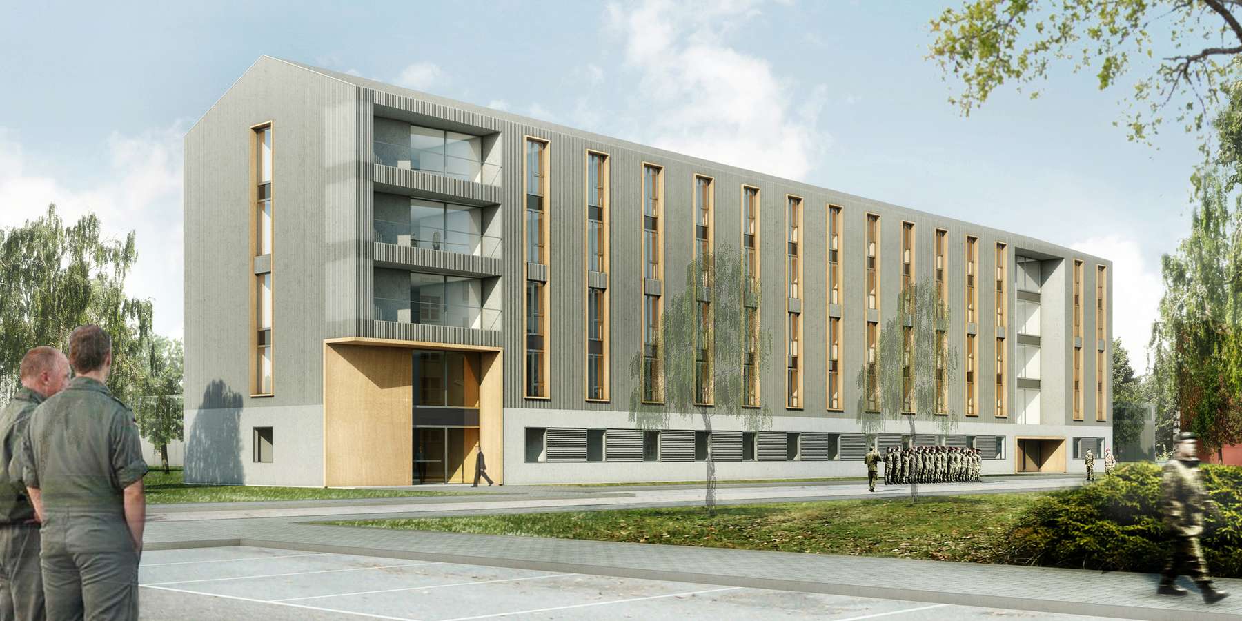 Neubau eines Unterkunftsgebäudes in der Ernst-Moritz-Arndt-Kaserne Hagenow © 2017 MHB Planungs- und Ingenieurgesellschaft mbH