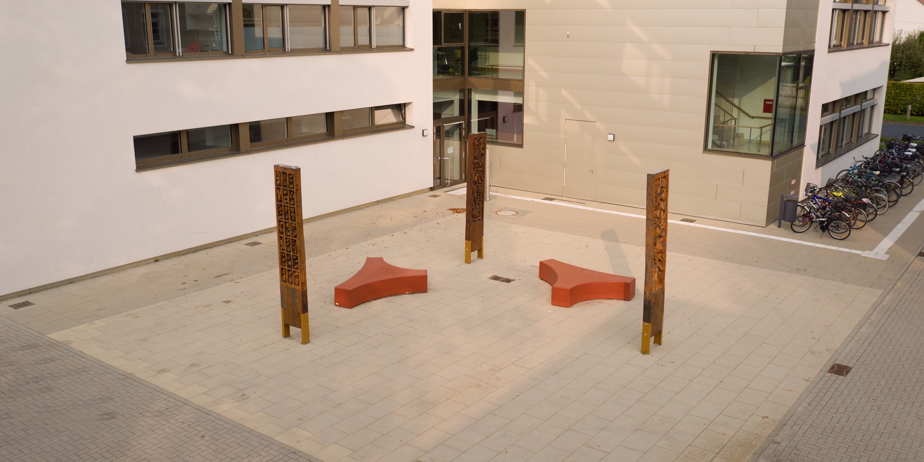 Blick von oben auf die Kunst am Bau am 17. Oktober 2017. © 2017 Betrieb für Bau und Liegenschaften Mecklenburg-Vorpommern