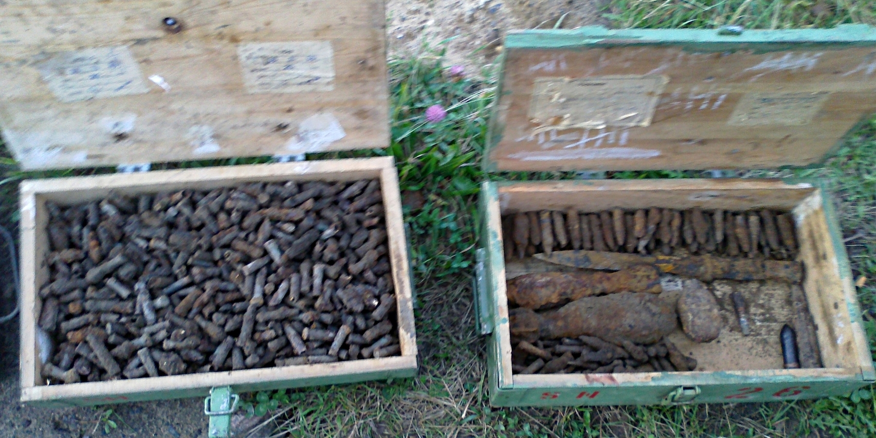 Vorsicht, explosiv! Fundmunition aus dem Baufeld. © 2018 Betrieb für Bau und Liegenschaften Mecklenburg-Vorpommern
