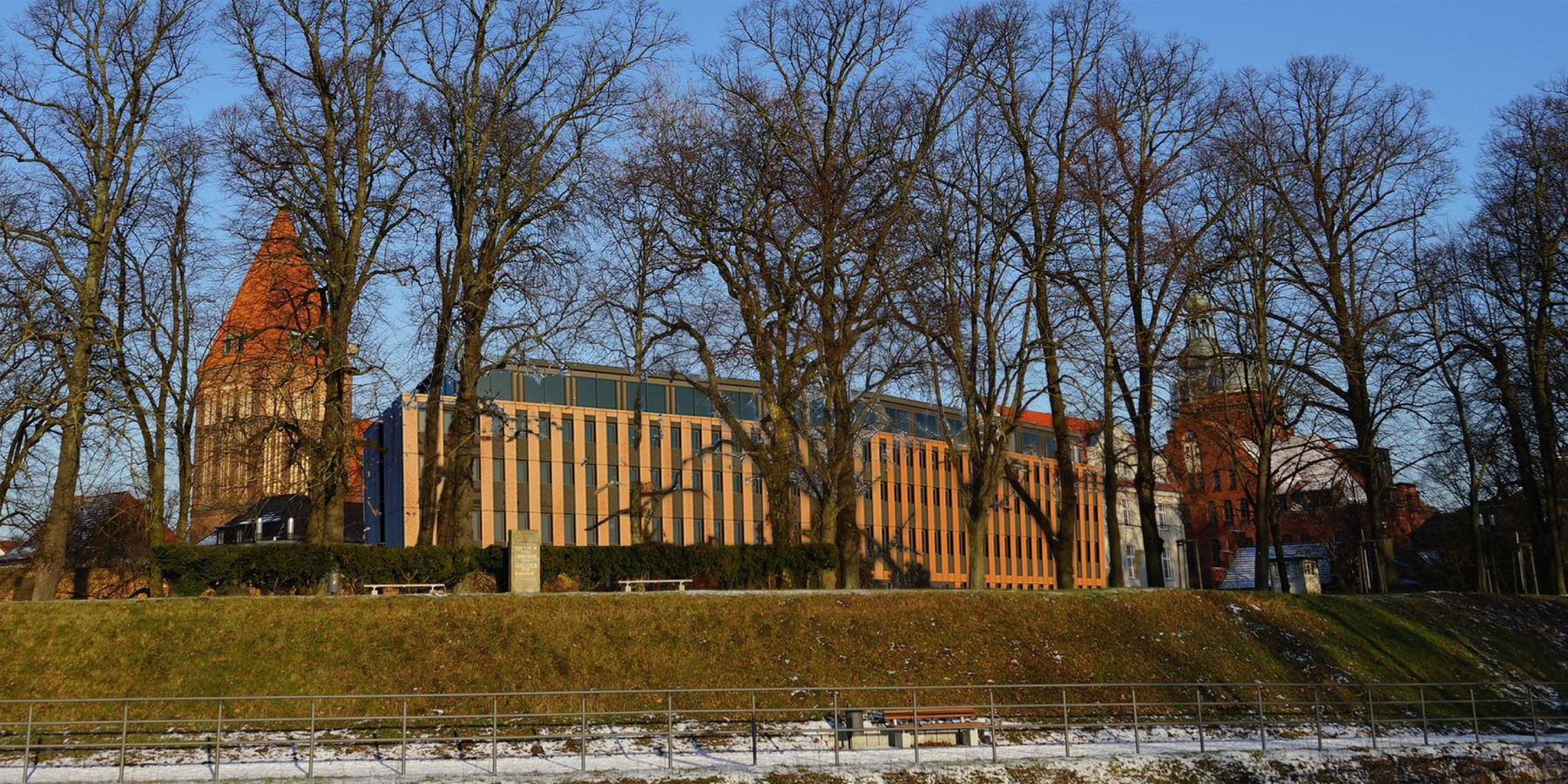 Computeranimation Rückseite des Neubaus aus Richtung Wallgraben © 2018 Buttler Architekten GmbH Rostock