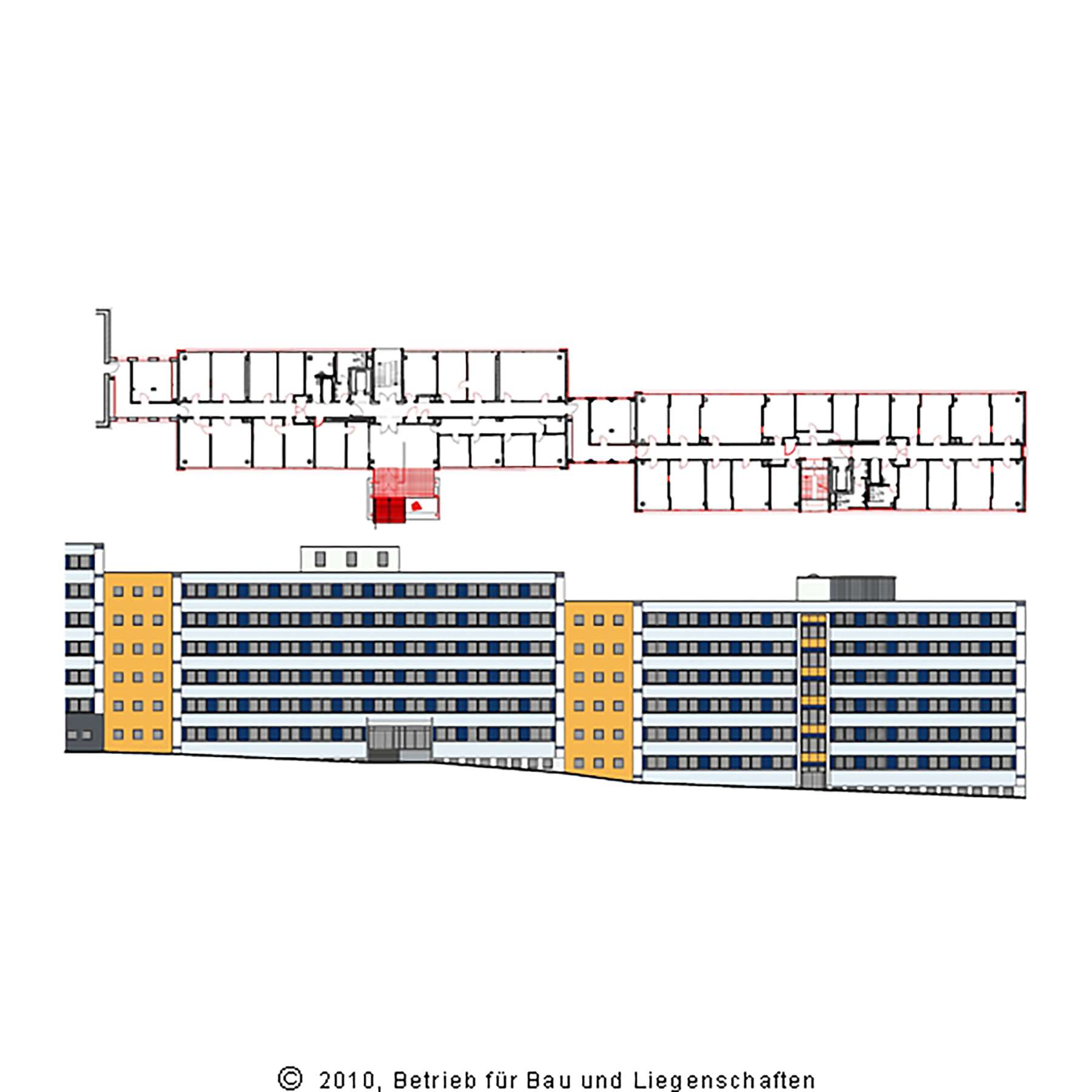Planung: Übersichtsgrundriss und geplante Ansichten © 2010 BBL M-V