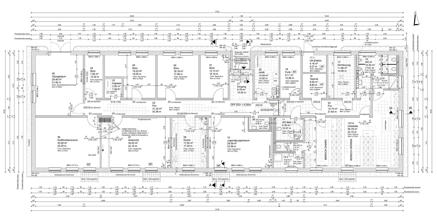 Grundriss Dienstgebäude © 2018 Betrieb für Bau und Liegenschaften Mecklenburg