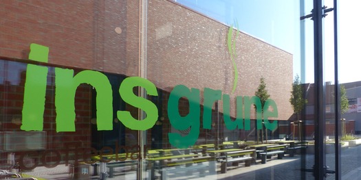 ins Grüne - unter diesem Motto laden Cafeteria und Mensa die Studenten, Mitarbeiter und Gäste des Campus Loefflerstraße zum Speisen ein © 2018 Betrieb für Bau und Liegenschaften Mecklenburg-Vorpommern