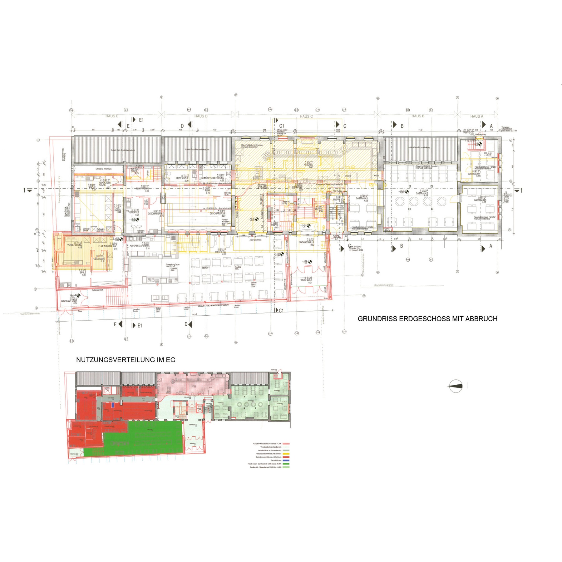 Grundriss Erdgeschoss mit Darstellung von Abbruch und Neubau © 2012 Eßmann Gärtner Nieper Architekten Leipzig