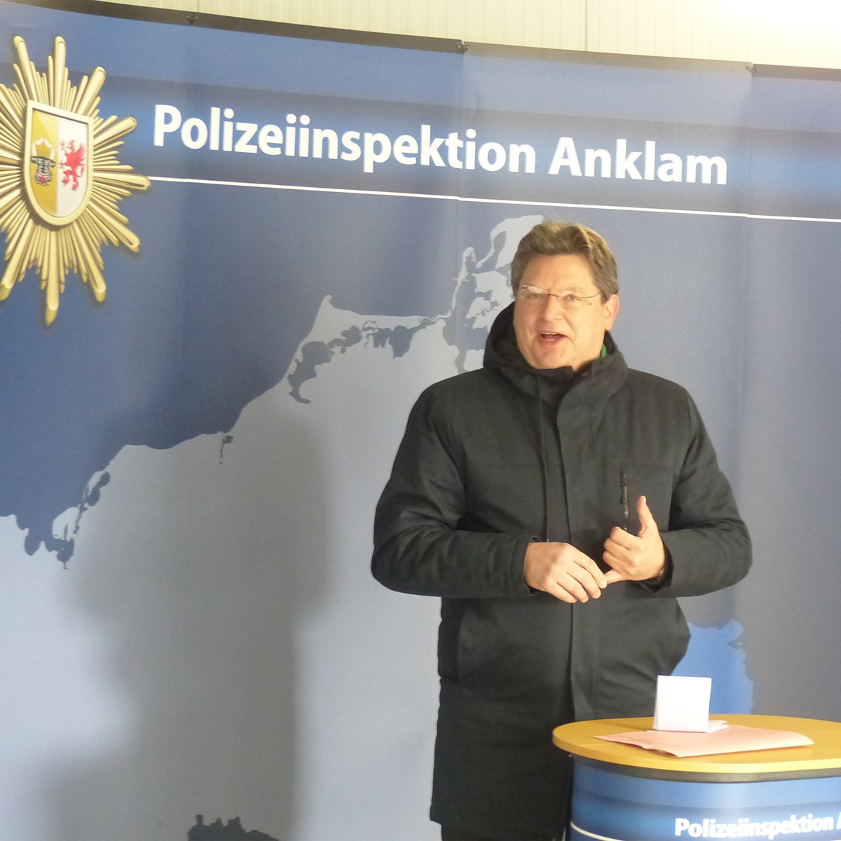 Finanzministers Reinhard Meyer bei seinem Grußwort © 2021 SBL Greifswald