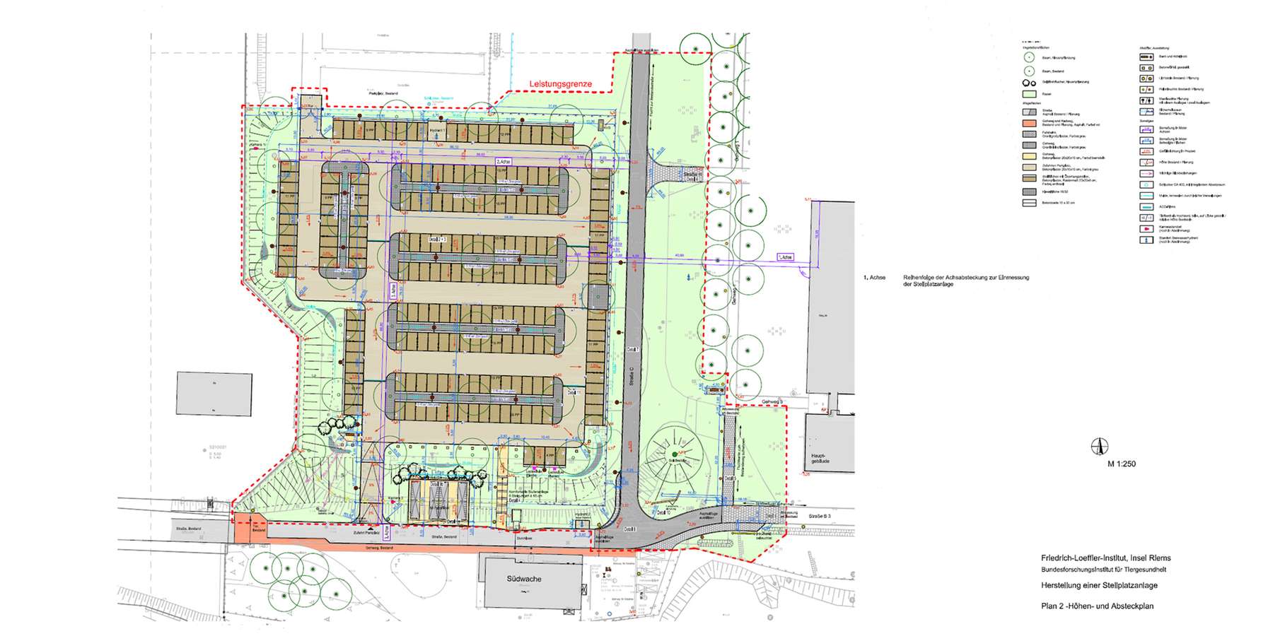 Lageplan Neubau Stellplatzanlage © 2018 Landschaftsarchitekturbüro Olaf Petters, Stralsund