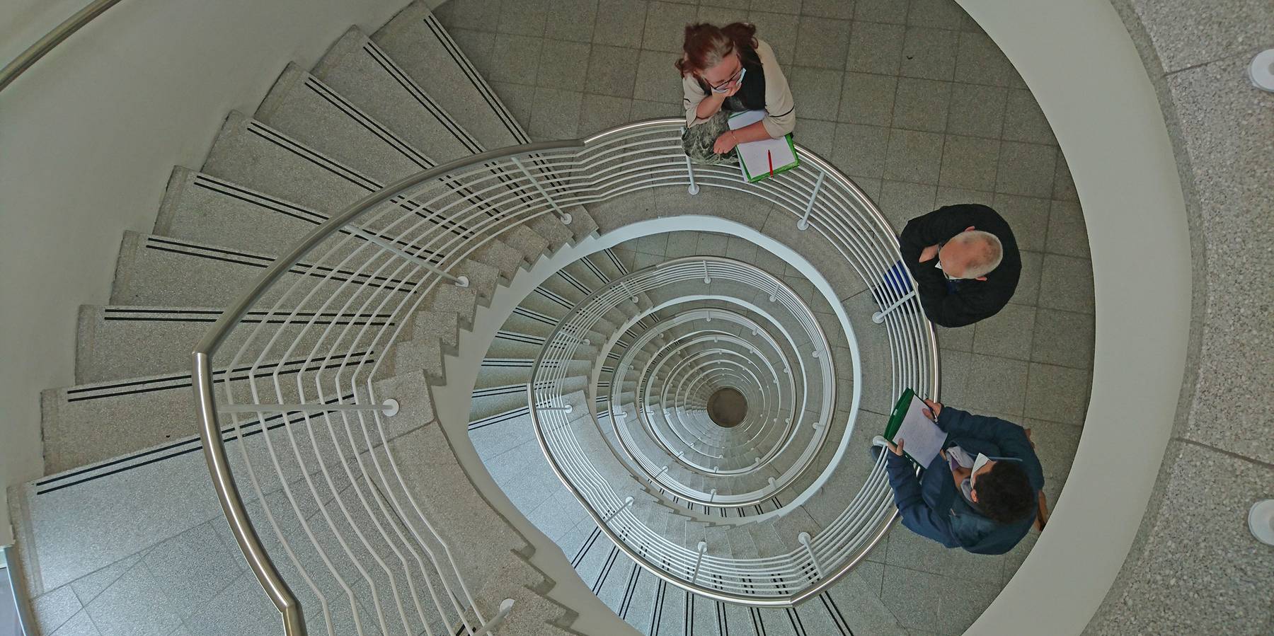 Zum Erfolg führt kein Aufzug, man muss schon die Treppe nehmen. Zwischen Ende 2019 und Frühjahr 2021 sicherte das SBL Rostock die Interimsunterbringung der Dienststellen des Landes, die im ehemaligen Behördenzentrum Schlesingerstraße untergebracht waren. © 2021 SBL Rostock