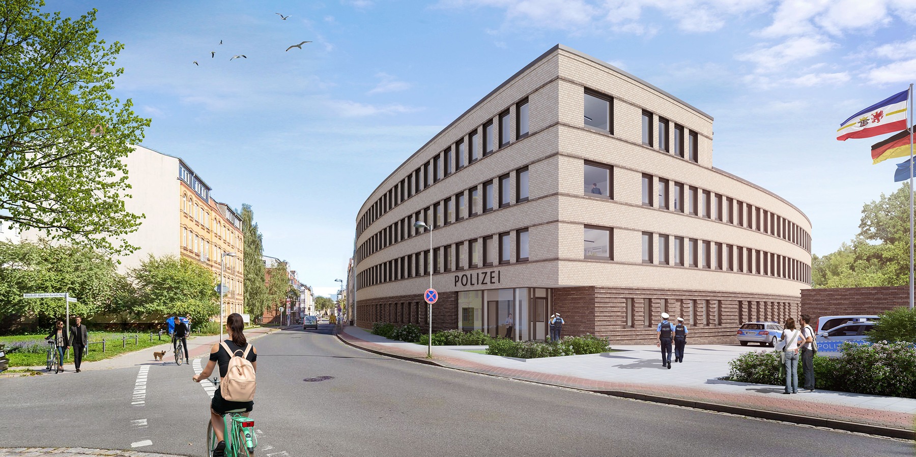 Visualisierung - so wird sich Polizeineubau nach Fertigstellung präsentieren © 2020 gmw planungsgesellschaft mbH, Stralsund