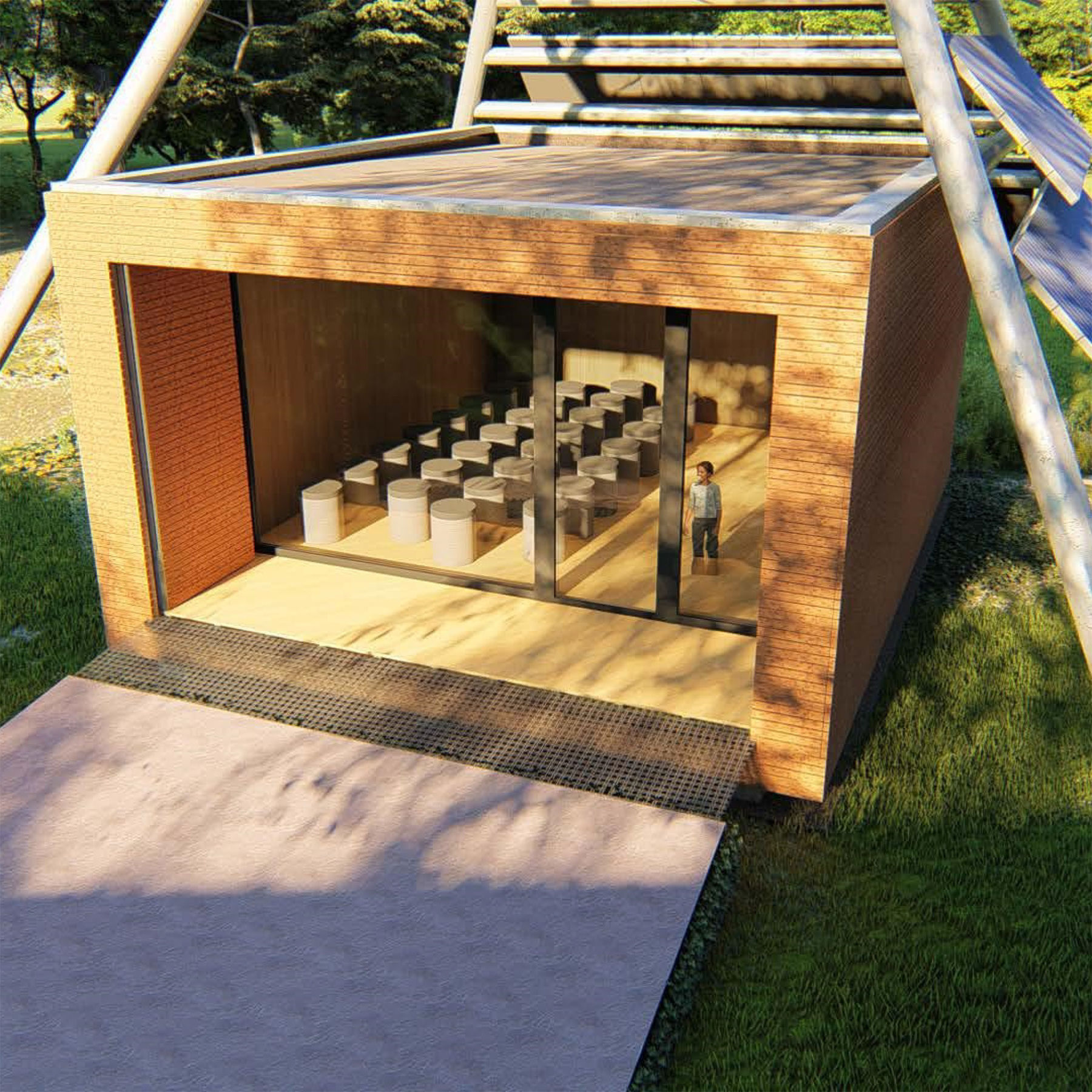 Grafik der Pavillons © 2021 matrix architektur rostock