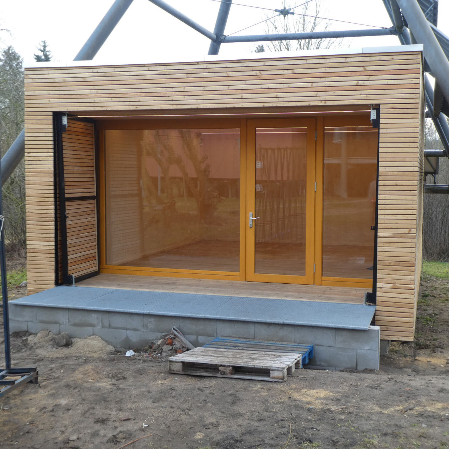 Der Pavillon in der Bauphase. © 2021 matrix architektur rostock