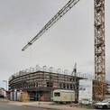 Bautenstand Ende Juni 2021 - der Rohbau bis zum 2. Obergeschoss steht, die Decke wird fertiggestellt © 2021 SBL Greifswald