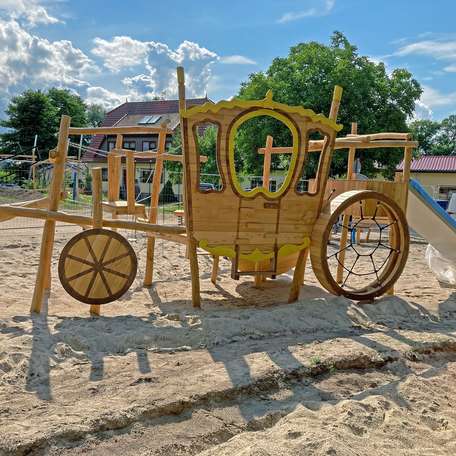 Leichtes Spiel: Mit der Kutsche durch die Zeit reisen. © 2021 SBL Schwerin
