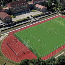 Luftbildaufnahme der Sportplatzanlage © 2021 S. Knoche Weitzel Sportstättenbau