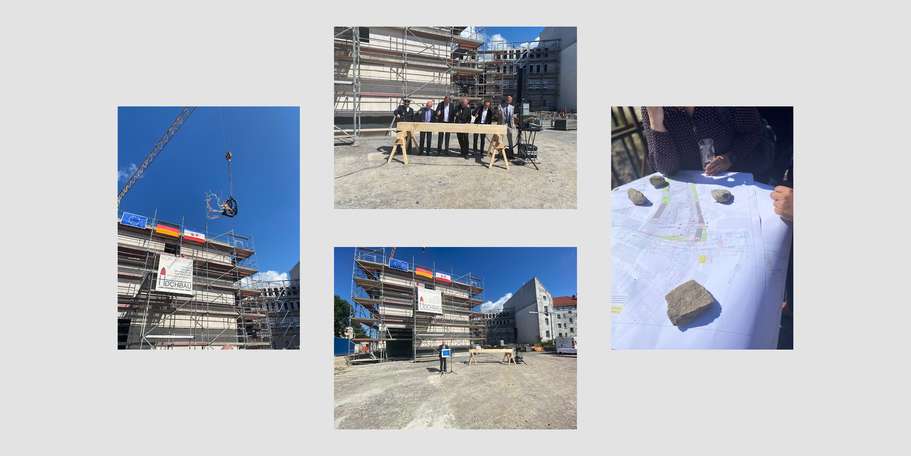 Impressionen vom Richtfest am 5. August 2021. Der Neubau wächst, der Rohbau konnte feierlich gerichtet werden. © Jennifer Fischer, Polizeiinspektion Stralsund