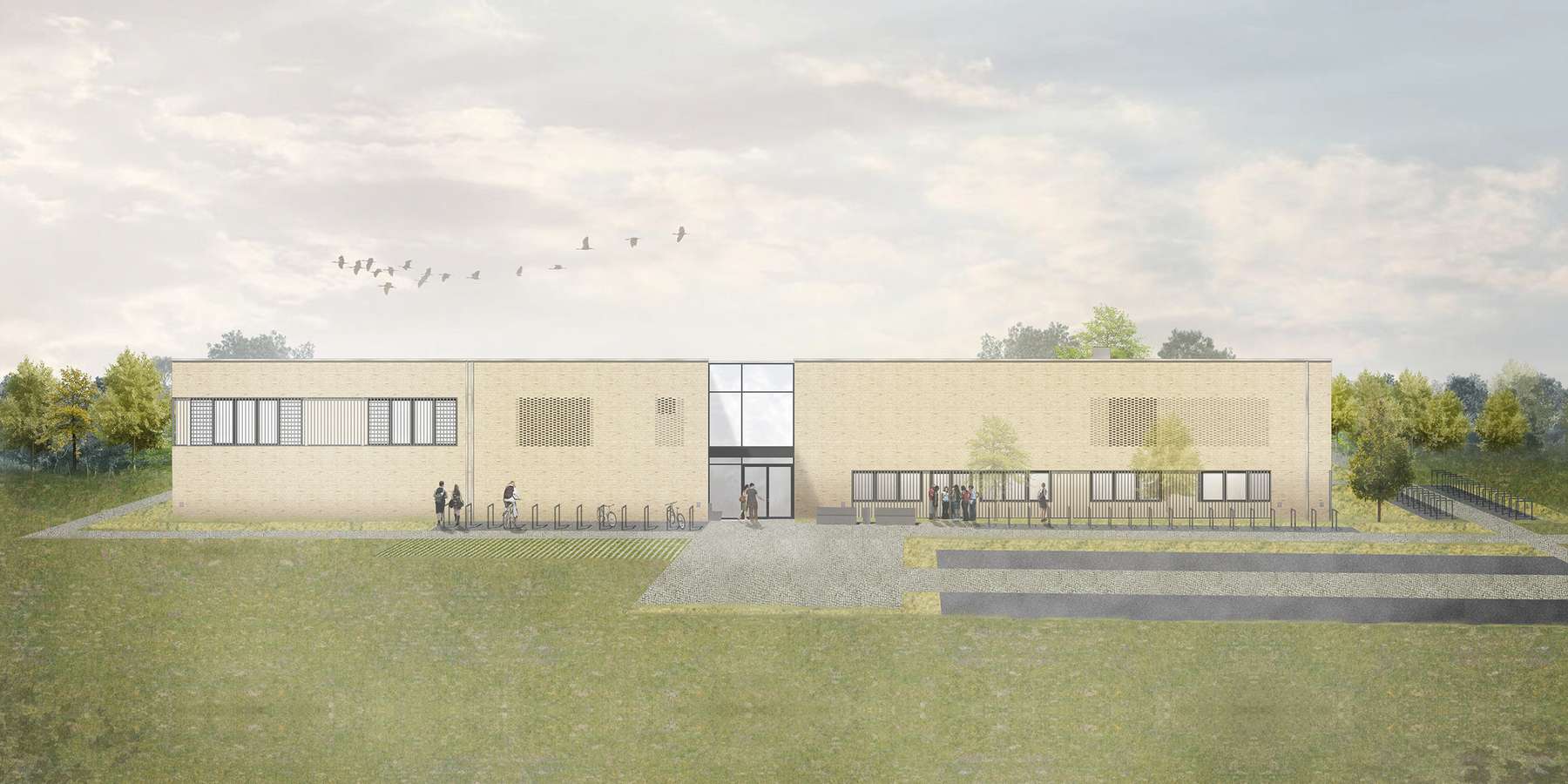 Visualisierung des Neubaus für das Institut für Sportwissenschaft © Anderhalten Architekten, Cathleen Gehrke (SBL Rostock)