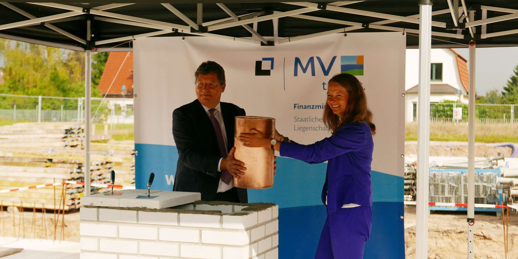 Grundsteinlegung Institutsneubau Sportwissenschaft.jpg © 2021 SBL Rostock