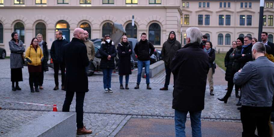 Treffen der Architekten vor dem Marstall © 2021 SBL Schwerin