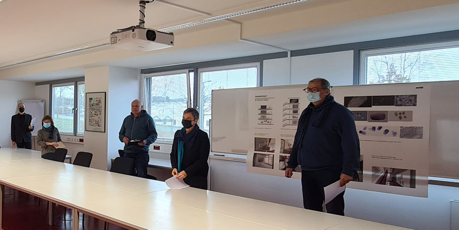 Das Preisgericht: v.l.n.r. Architekt Maik Buttler, Iris Vitzthum, Holger Stark (Vorsitzender des Preisgerichts), Ulrike Pannier und Bernd Kommnick © 2021