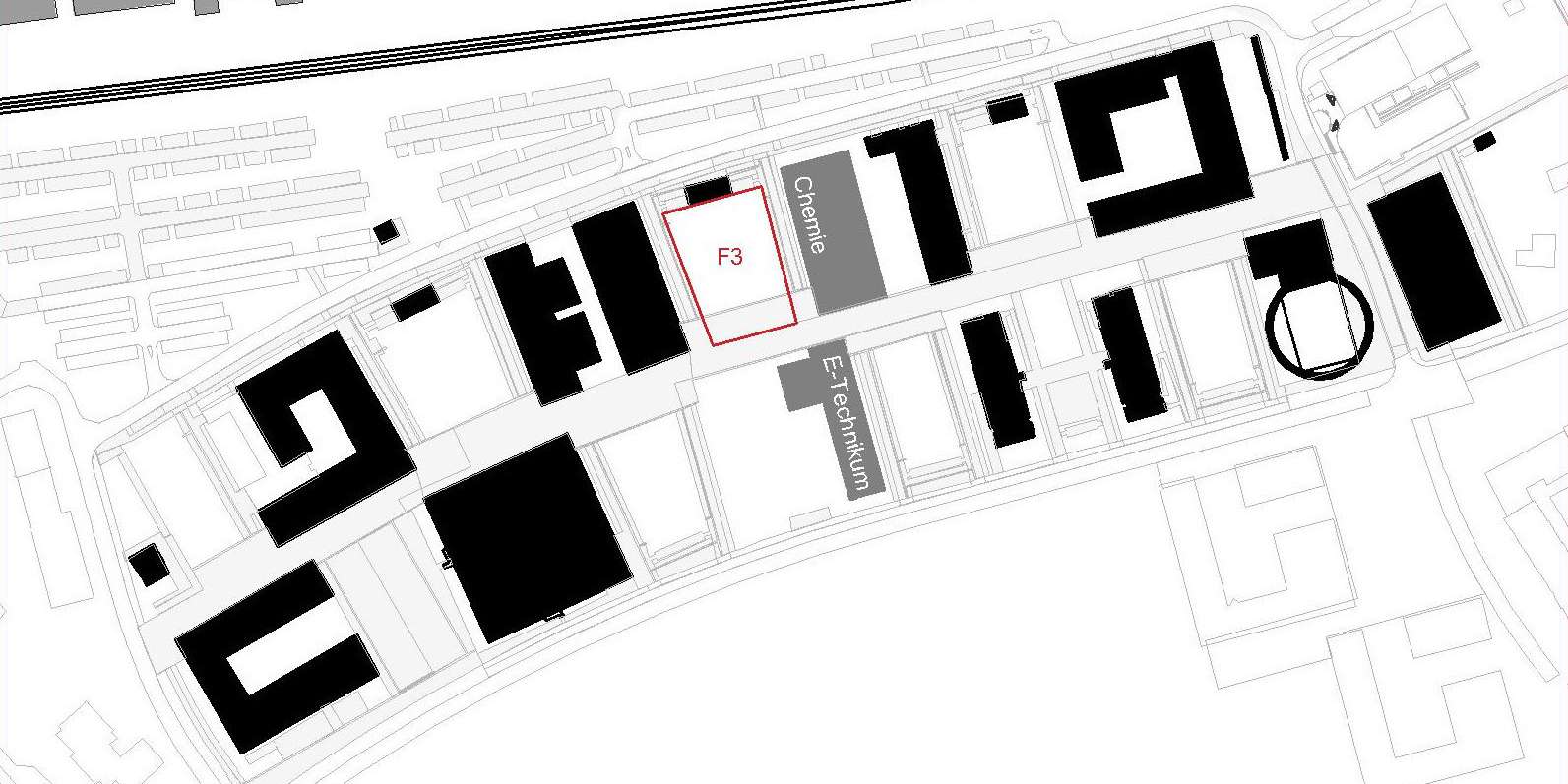 Ausschnitt aus dem Lageplan, Campus Südstadt © 2022 SBL Rostock