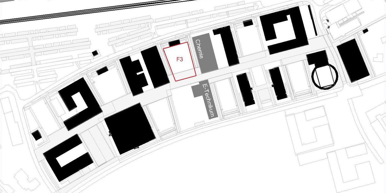 Ausschnitt aus dem Lageplan, Campus Südstadt © 2022 SBL Rostock