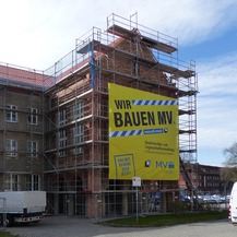 WIR BAUEN MV  - die Staatliche Bau- und Liegenschaftsverwaltung ist auch auf den Baustellen der Polizei in Stralsund präsent © 2022 Staatliches Bau- und Liegenschaftsamt Greifswald