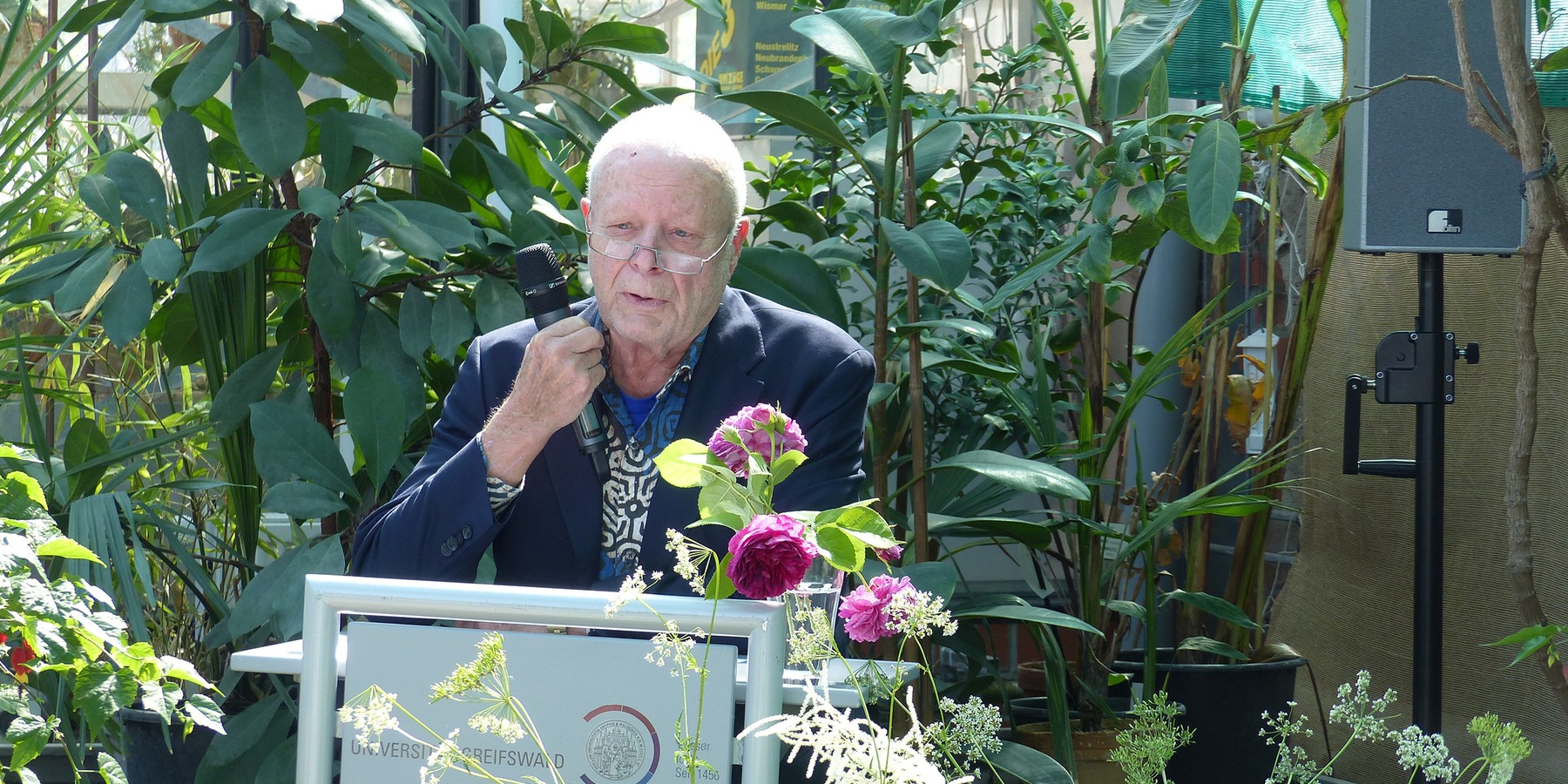 Grußworte Gerhard Hoffmanns von der Katharina   Gerhard Hoffmann Stiftung - eine der zahlreichen Förderer der Baumaßnahme © 2022 SBL Greifswald