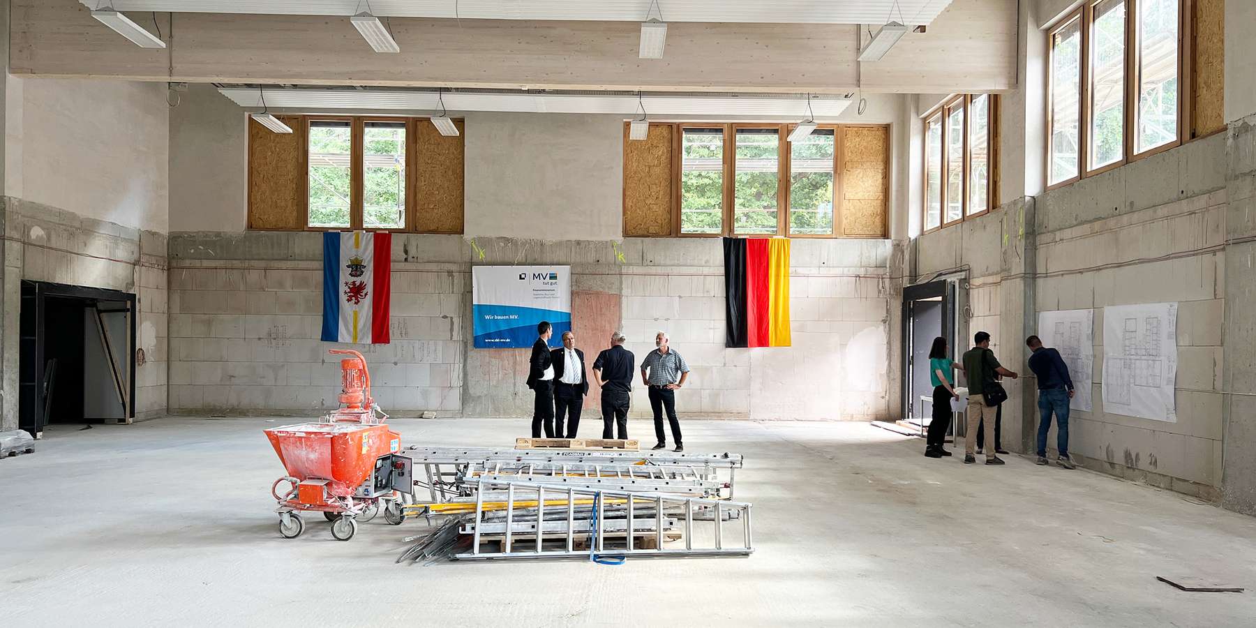 Besuch und Rundgang auf der Baustelle am 24. August 2022 © 2022 Christian Hoffmann (Finanzministerium MV / SBL-MV)