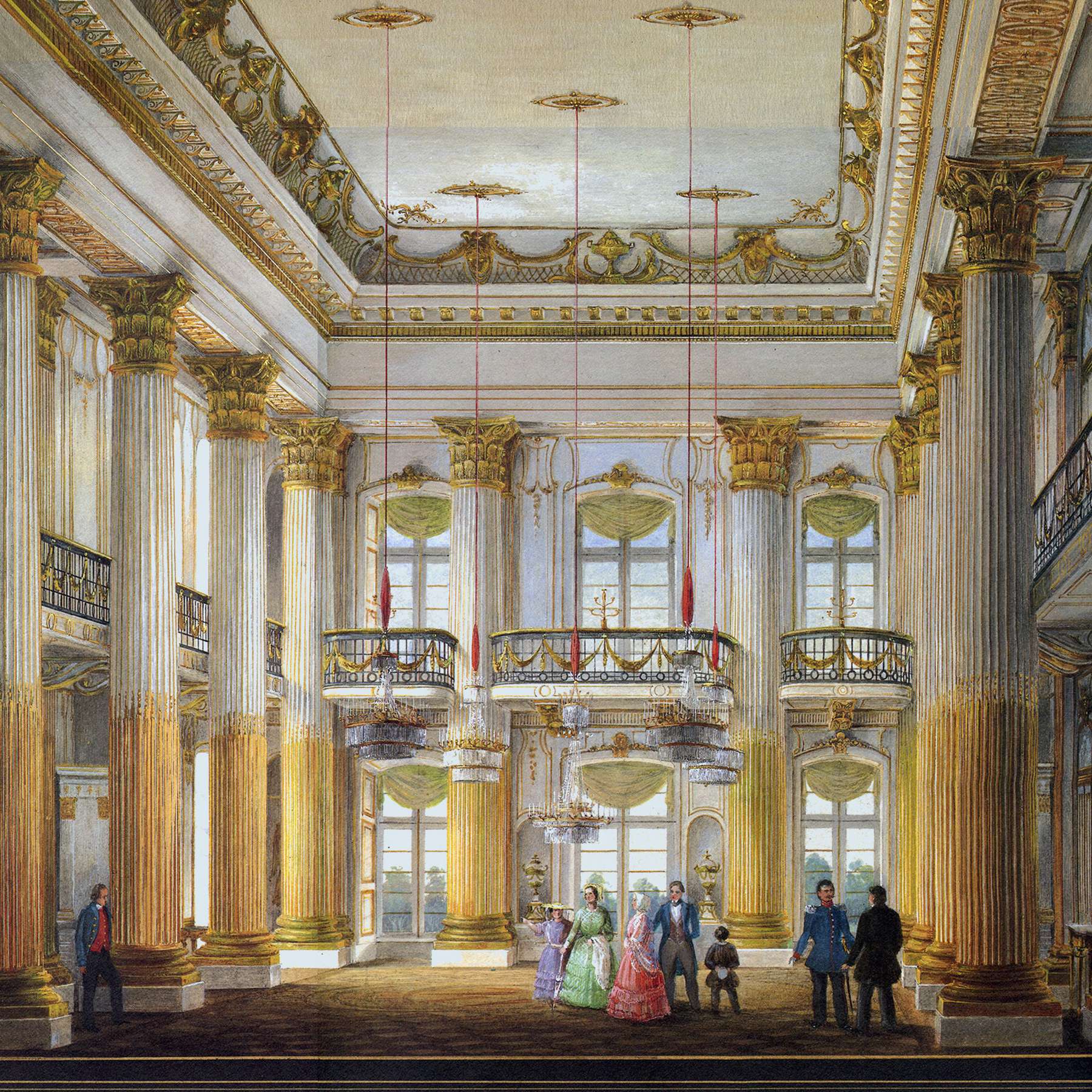 Aquarell um 1850 als Vorbild für die Restaurierung © 2022 SSGK M-V