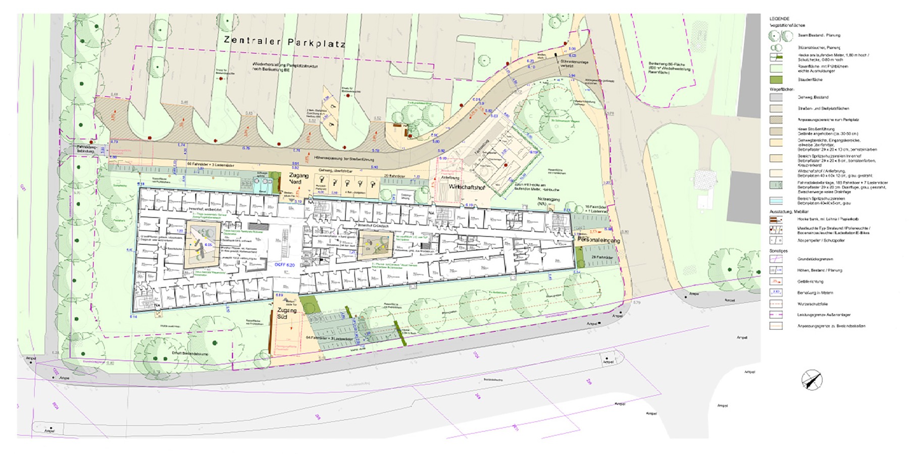 Lageplan Außenanlagen © 2022 Landschaftsarchitekturbüro Olaf Petters