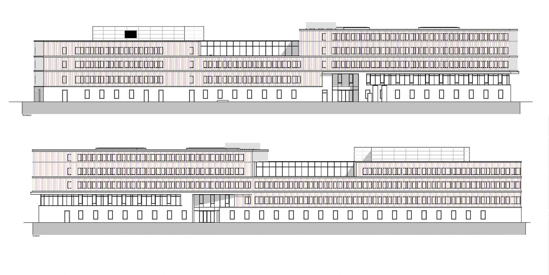 Ansichten Nordwest und Südost © 2022 MHB Architekten + Ingenieure GmbH, Rostock