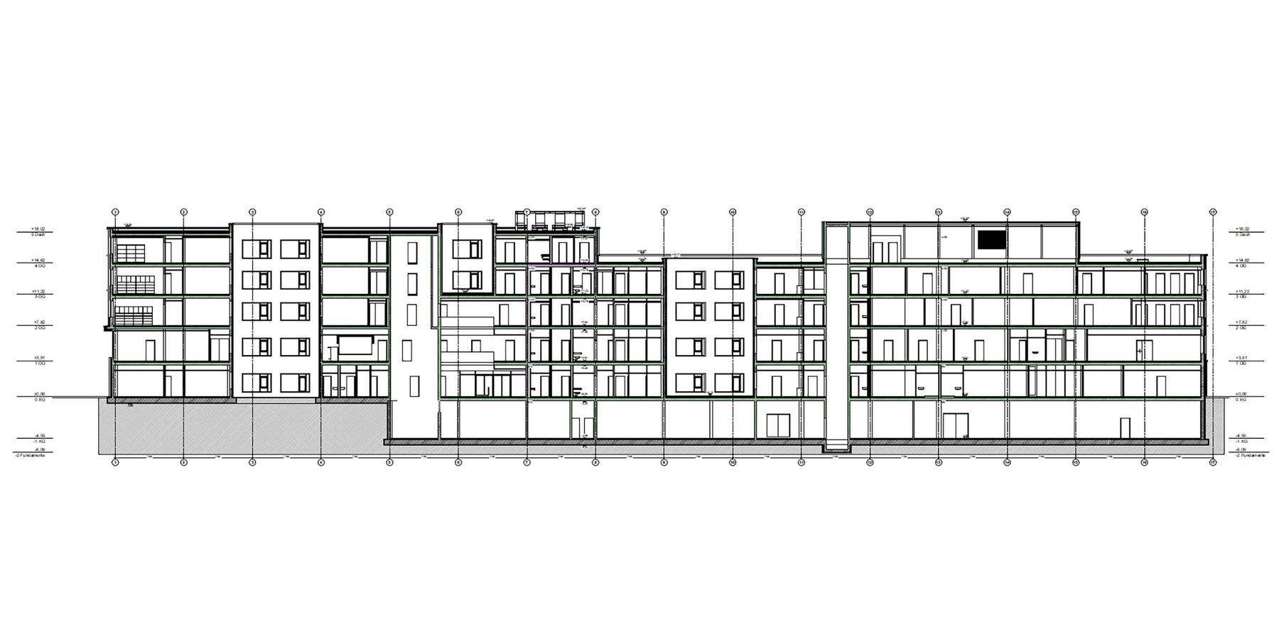 Längsschnitt A-A © 2022 MHB Architekten + Ingenieure GmbH, Rostock
