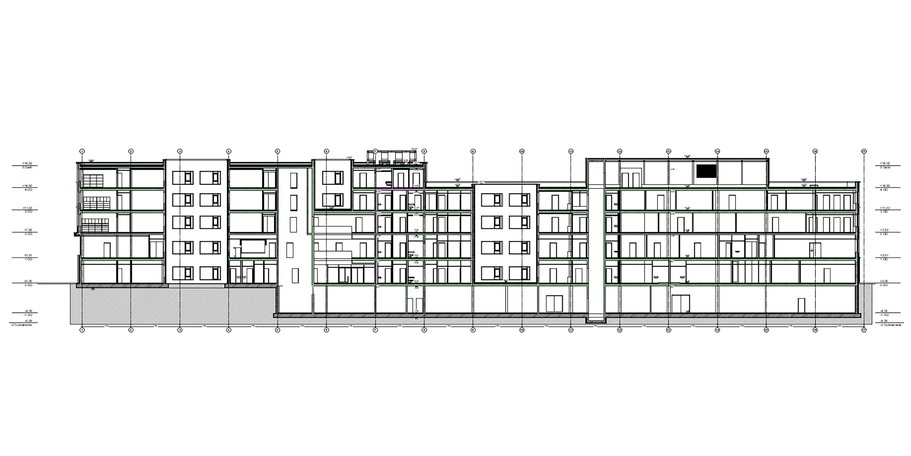 Längsschnitt A-A © 2022 MHB Architekten + Ingenieure GmbH, Rostock
