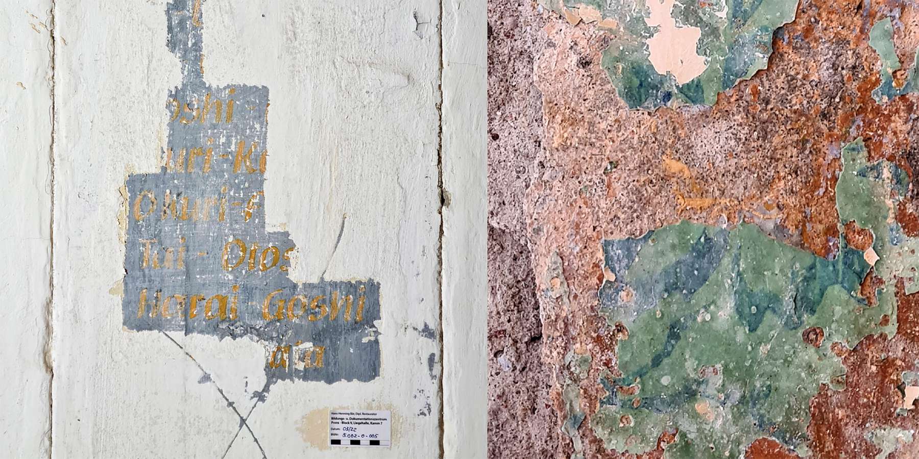 Zeitzeugnisse an der Wand © 2023 Restaurator H.H.Bär