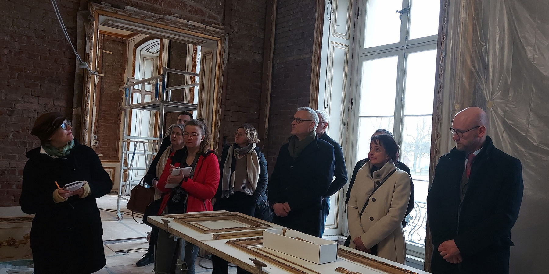 Presse, Frau Schöfbeck LAKD, Herr Wenzl FM, Frau Dr. Zinnow SSGK und Herr Klaus SBL Schwerin © 2023 SBL Schwerin