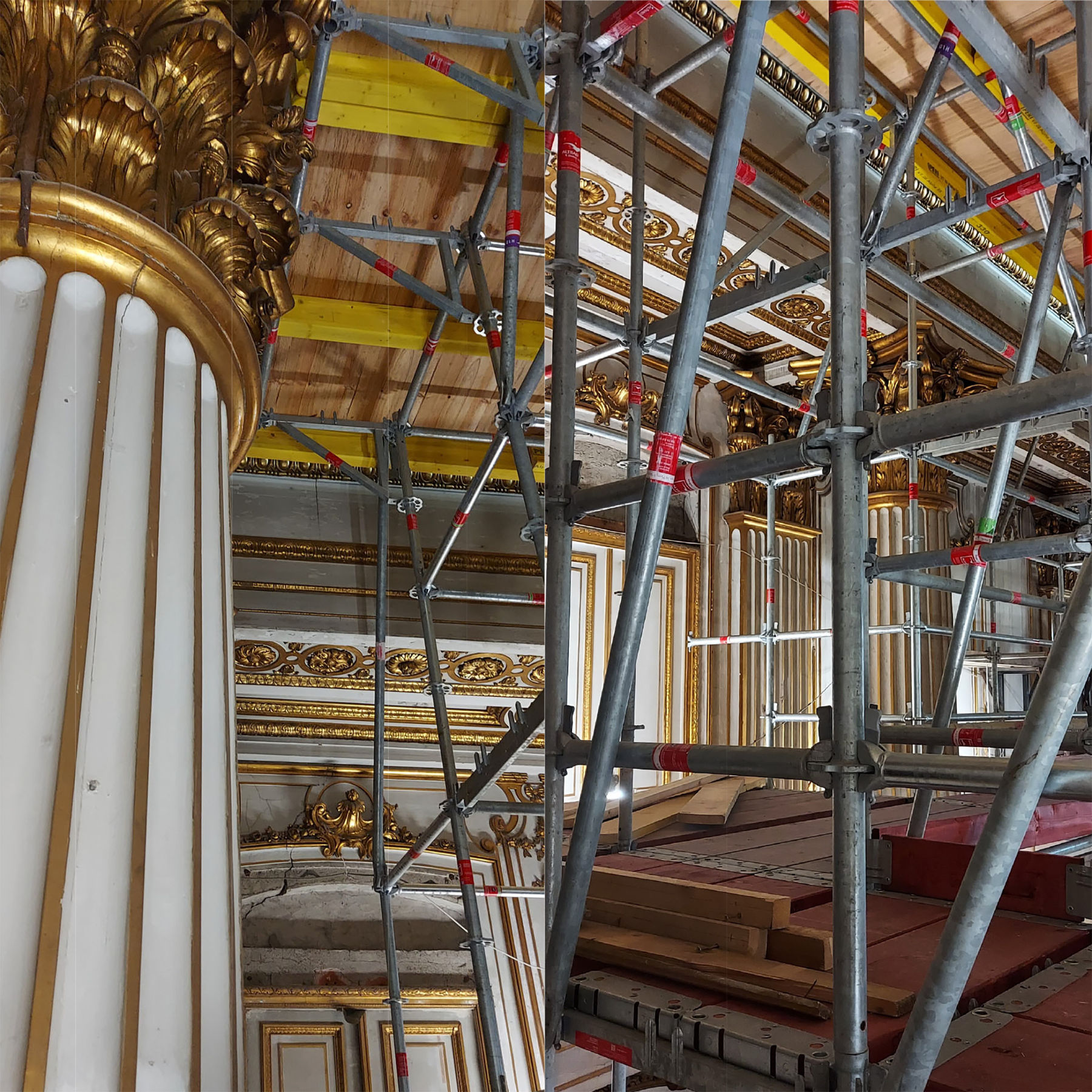 Raumgerüst im Goldener Saal © 2023 SBL Schwerin