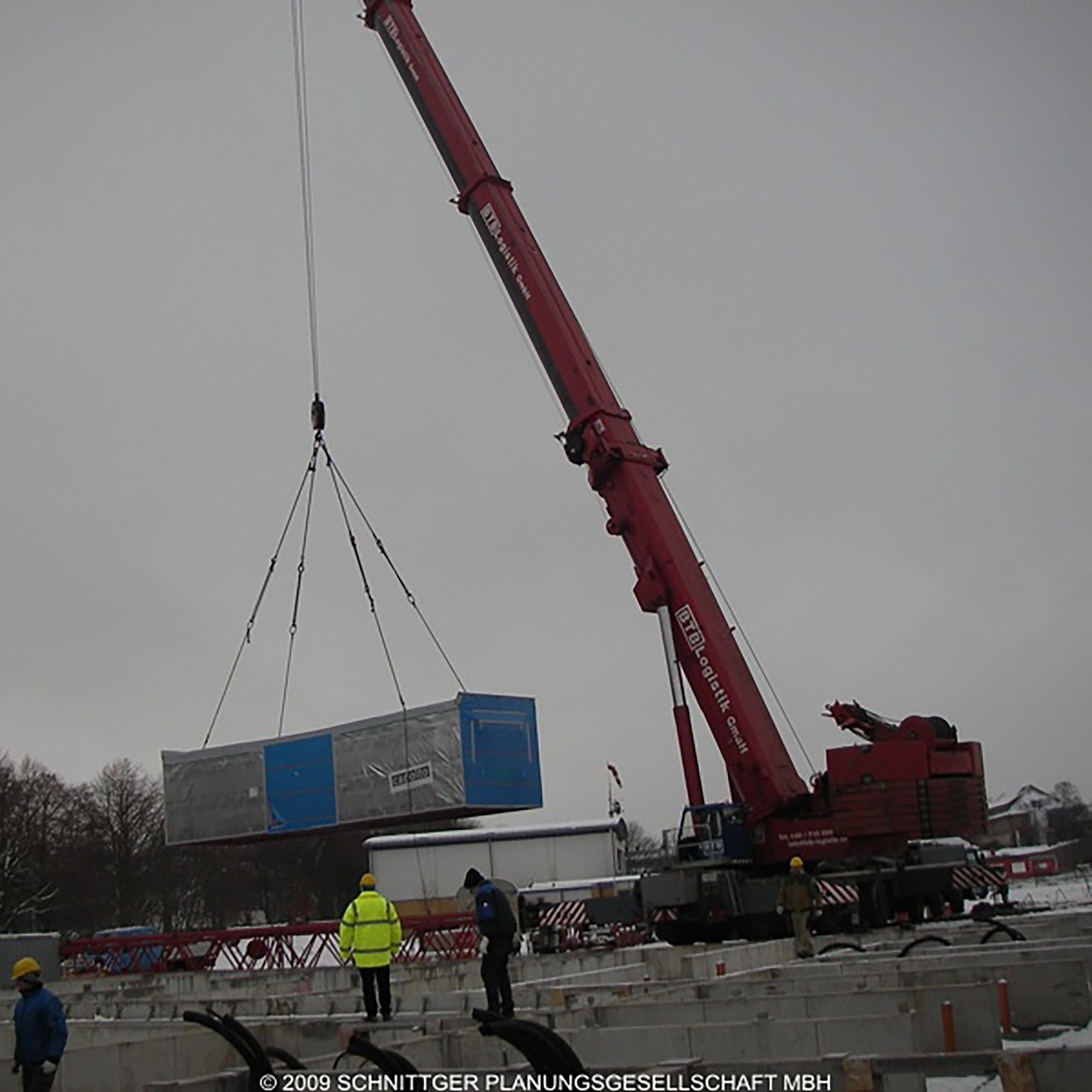 Baustelle - Montage Modul 1 © 2009 Schnittger Planungsgesellschaft mbH