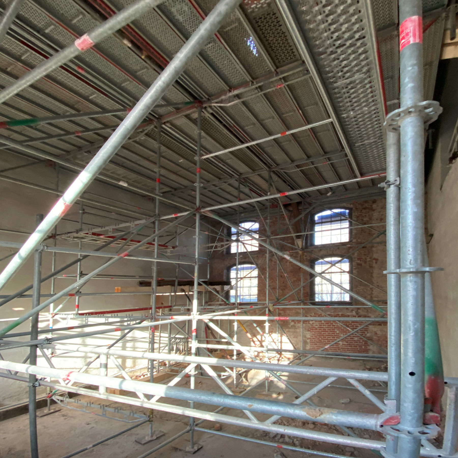 Eingerüsteter Innenraum © 2023 SBL Schwerin