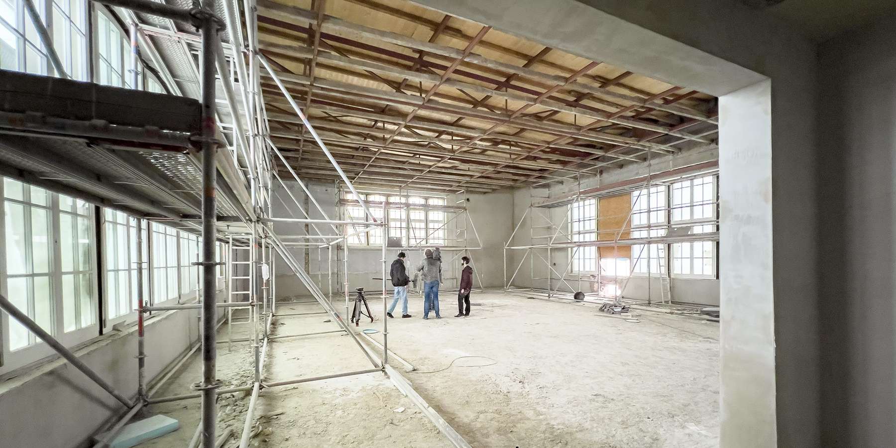 Baustelle - Blick in den großen Saal © 2023 Christian Hoffmann (sbl-mv / Finanzministerium MV)