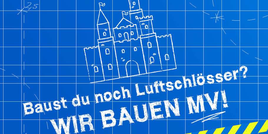 Postkarte vorn Wir bauen MV © 2023 Finanzministerium MV / PINAX