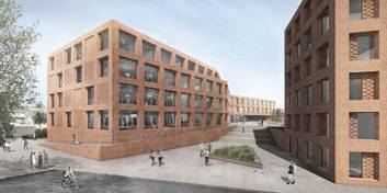 Abbildung des Modells aus dem Wettbewerbsentwurf des Büros BHBVT © 2023 SBL Rostock